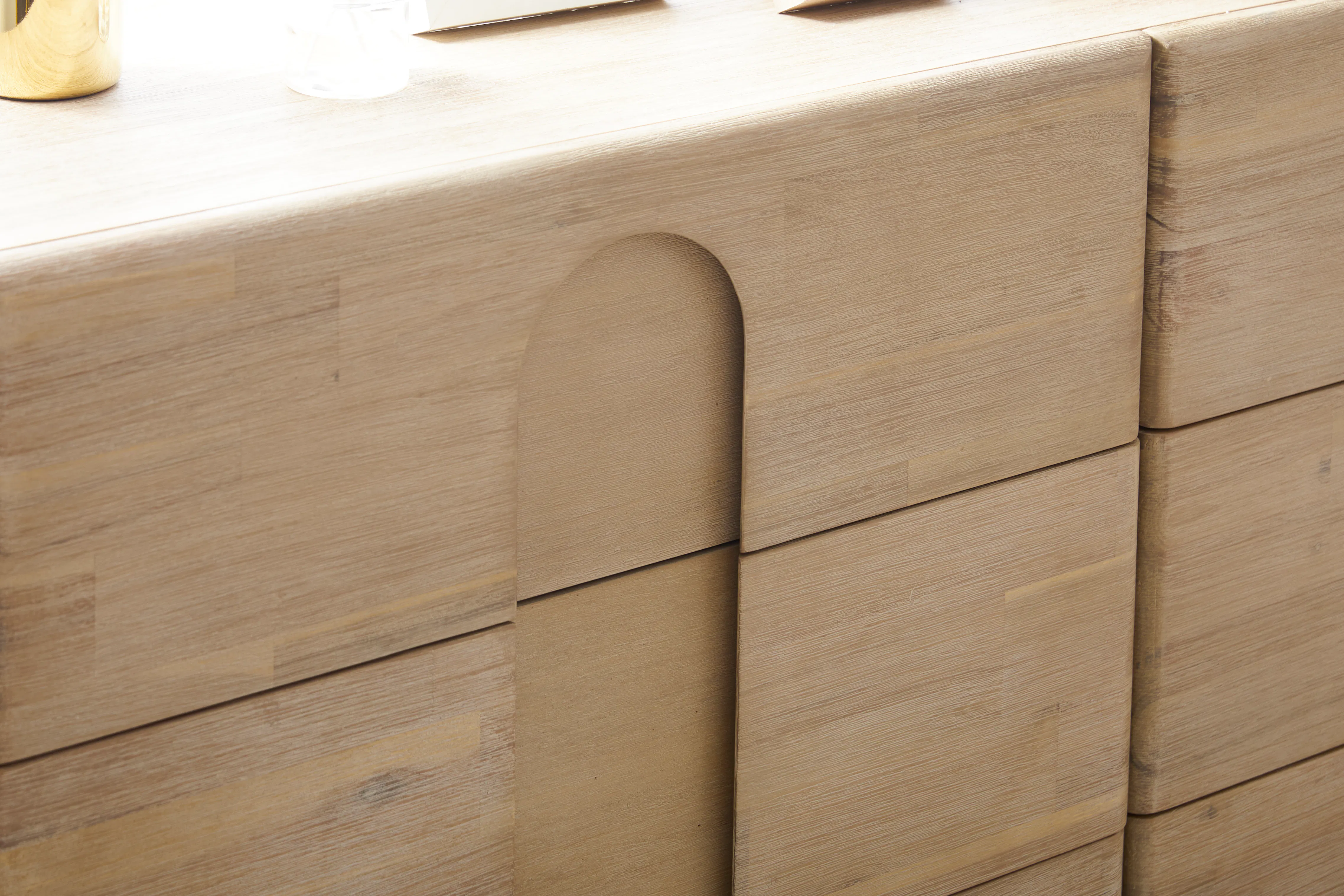 Catania 6 Drawer Chest 1.55m - 12 - Wooden furniture, minimalist design, natural wood grain, rectangular drawers, soft