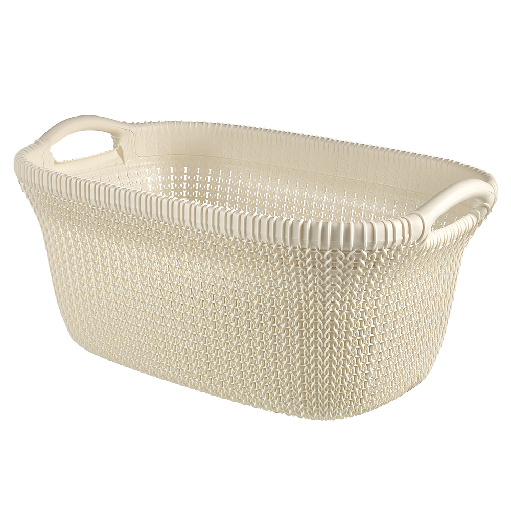 Knit Laundry Basket 40L - Oasis White