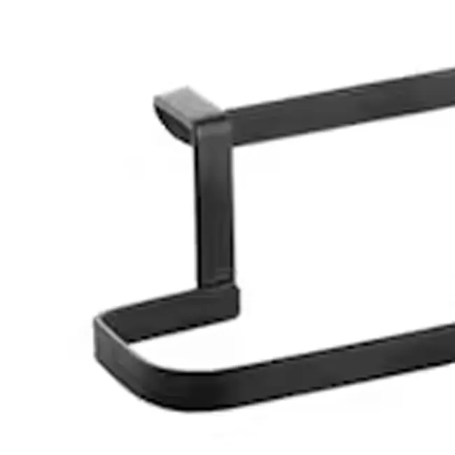 Metaltex Kitchen Cloth Holder - Black - 3 - Sleek black metal frame with ergonomic handles, Ergonomic design with integrated