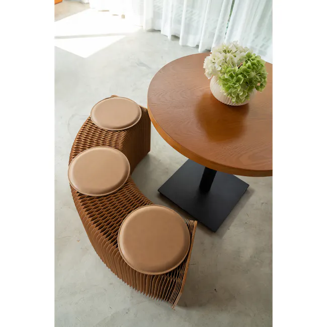 Athena 3 Seater Foldable Bench 1.5m - Brown - 7