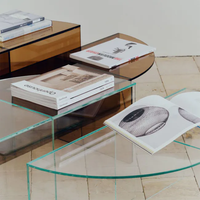 Flute Round Glass Coffee Table - Brown - 3