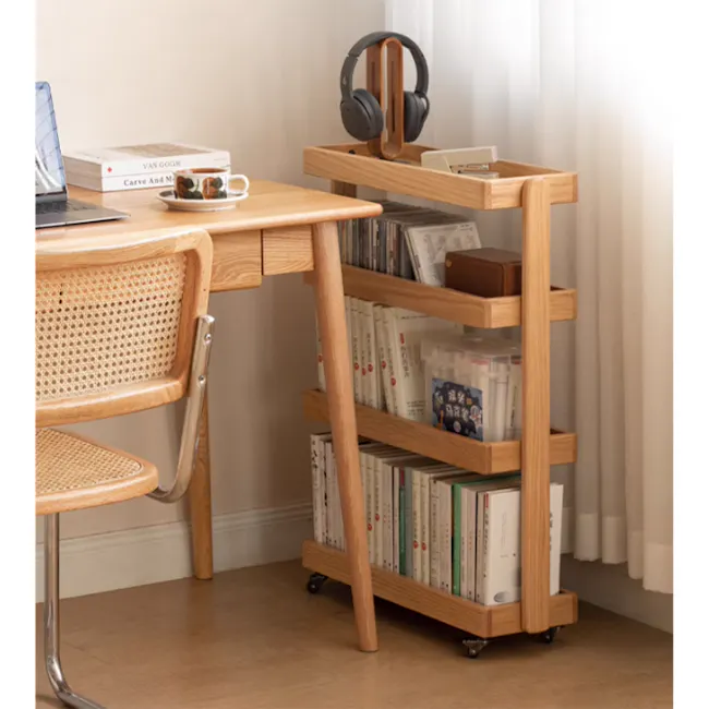 Fika 4-Tier Narrow Trolley 0.4m - Oak - 10