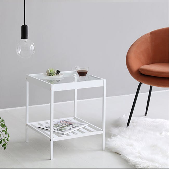 Galeb Side Table - White - 4