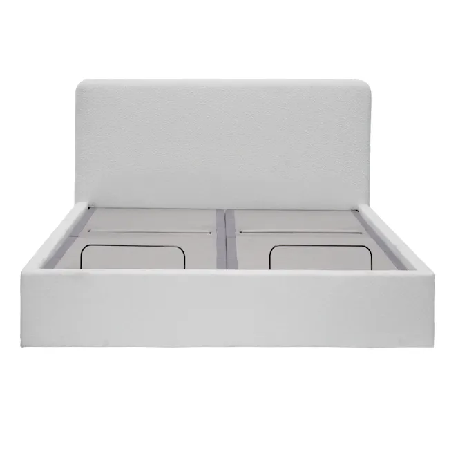 Aeva King Bed - Grey Boucle (frame only) - 1