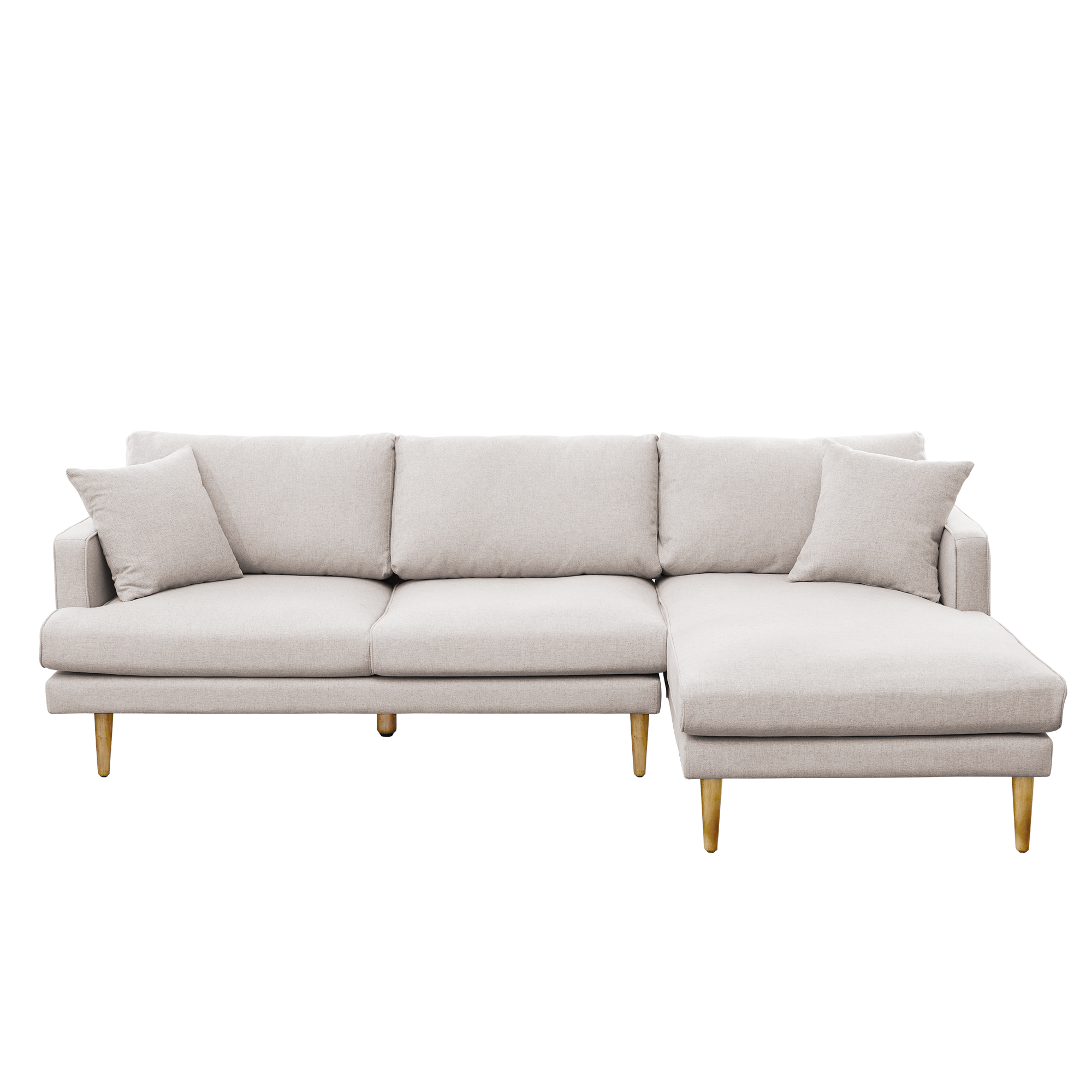 Declan L-Shaped Sofa - Oak, Ivory