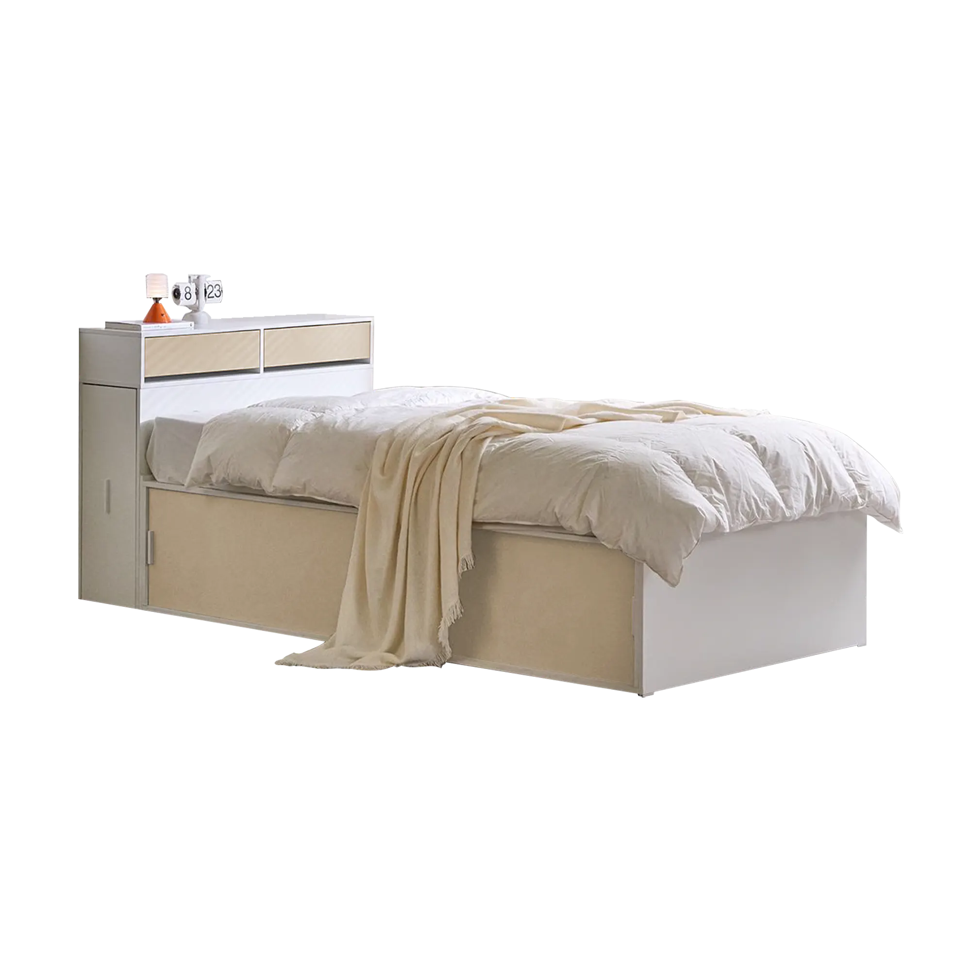 Jayne Storage Super Single Storage Bed - Beige
