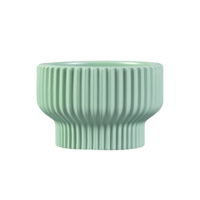 Nadine Ceramic Pot - Muted Green - 0