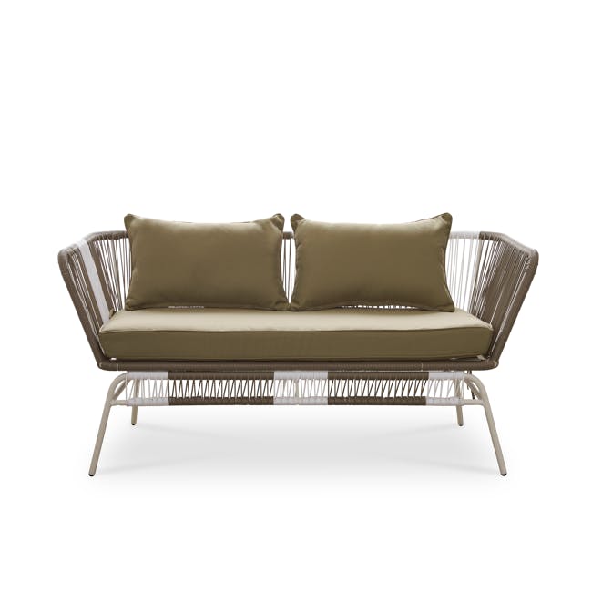 Beckett 2 Seater Outdoor Sofa - White, Taupe - 0