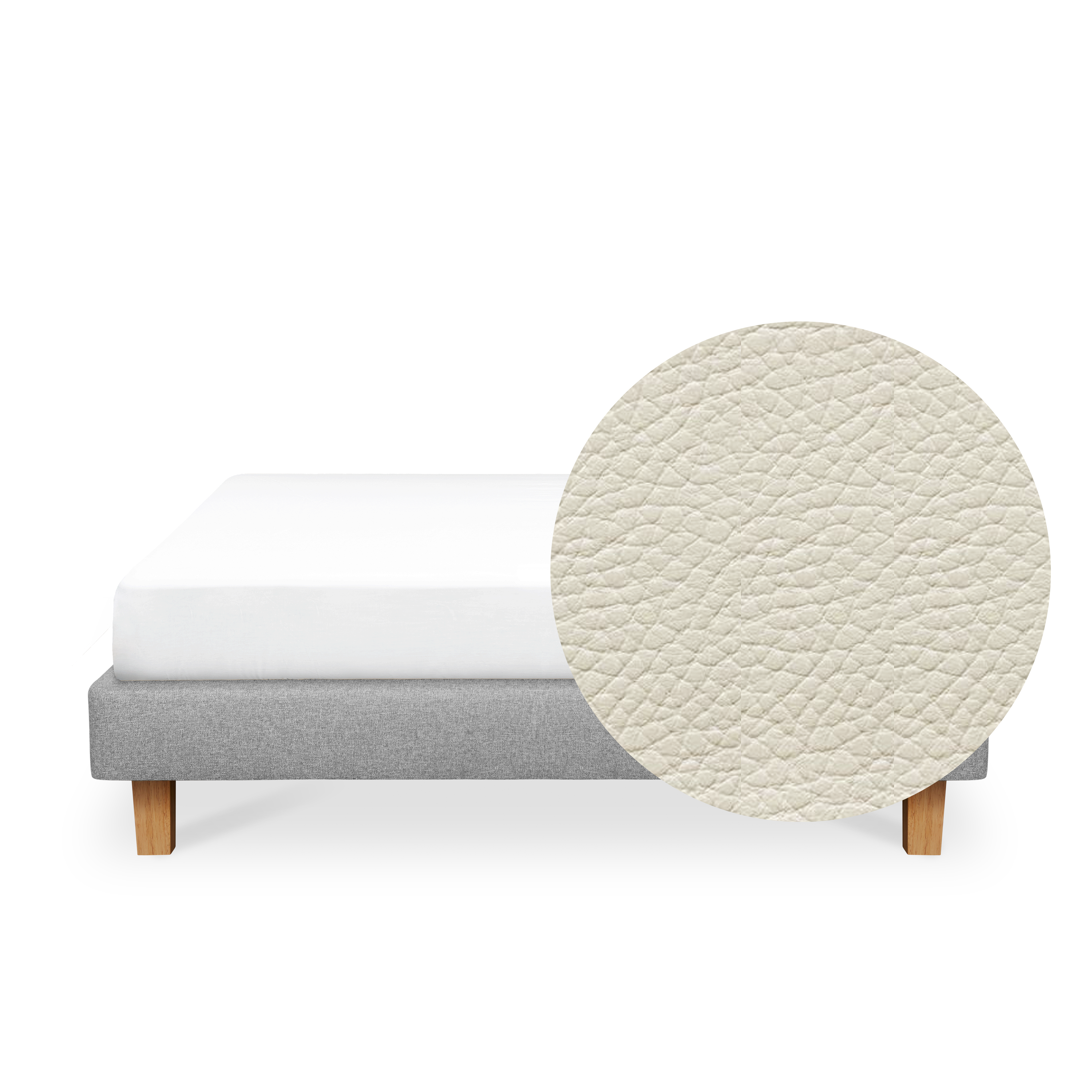 ESSENTIALS Queen Divan Bed - Snow (Faux leather)