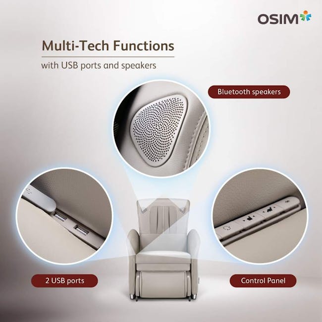 OSIM uDiva 3 Transformer Massage Sofa - Grey (Houndstooth Cushion Cover) - 5