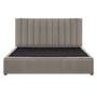 Audrey King Storage Bed in Satin Bronze (Velvet) with 2 Volos Bedside Tables - 1