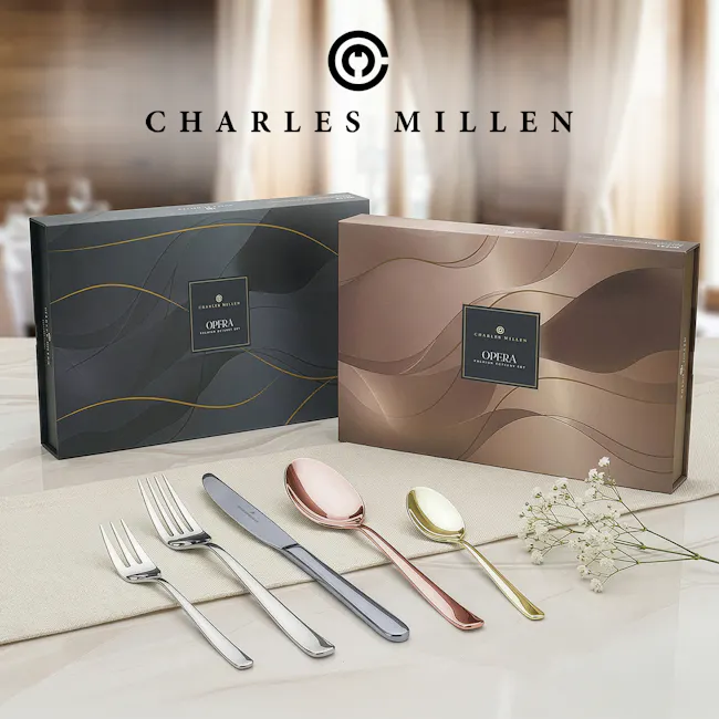Charles Millen Signature Collection OPERA 20pc Cutlery Set in Gift Box- Antique Bronze - 5