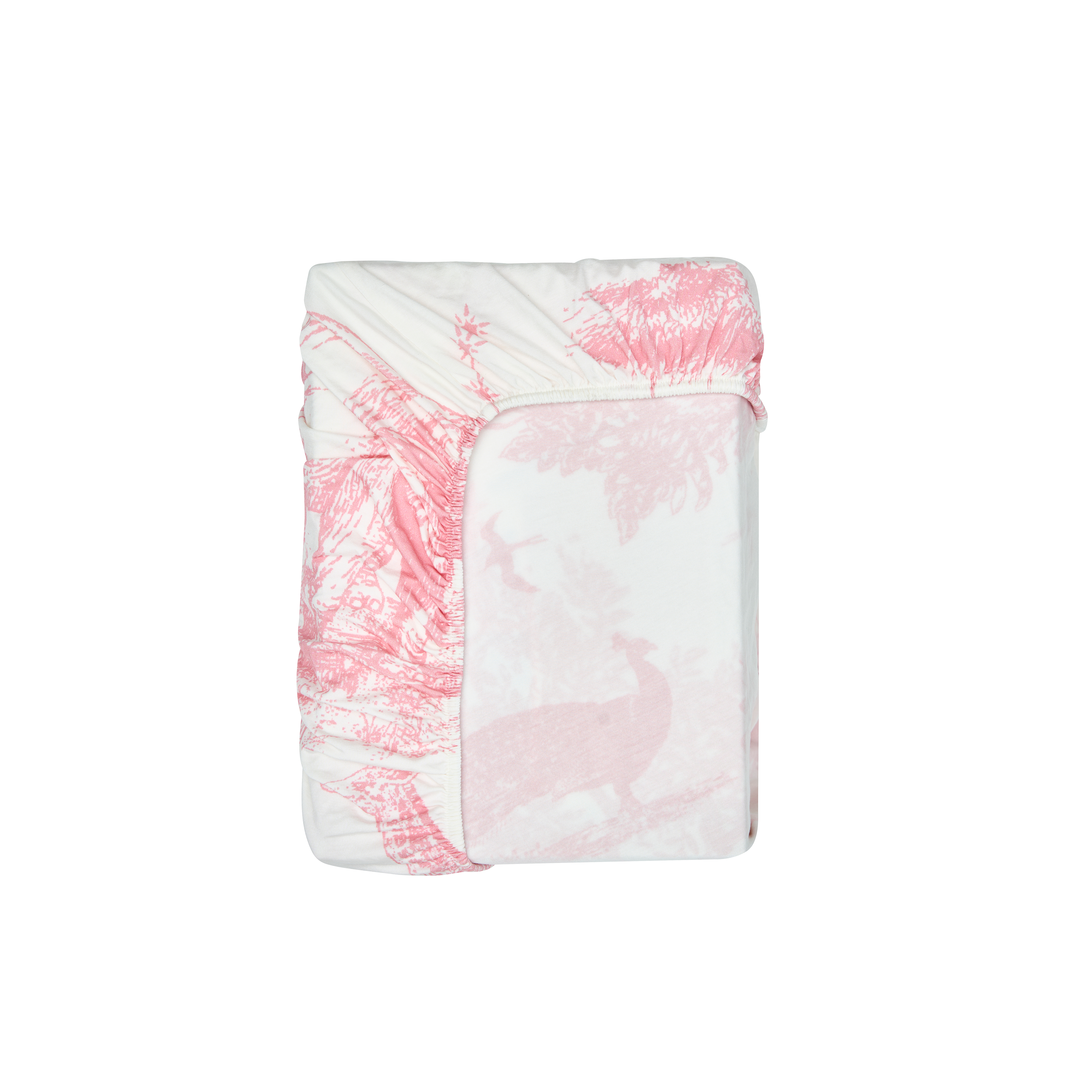 House of Holly Bamboo Single Fitted Sheet - Savanna Toile (Pink)