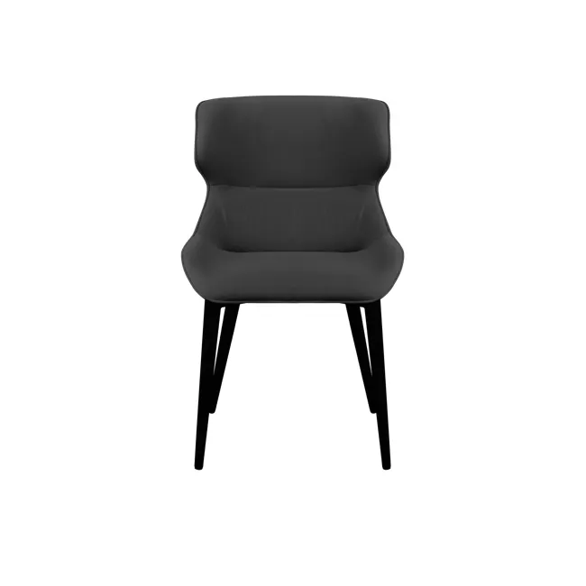 Santiago Dining Chair - Charcoal (Fabric) - 2 - Modern minimalist chair, sleek design, comfortable upholstery, ergonomic