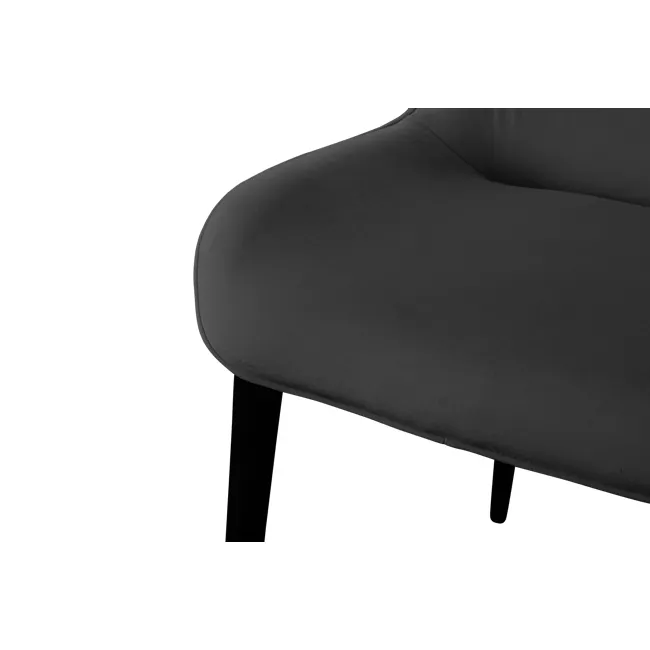 Santiago Dining Chair - Charcoal (Fabric) - 6 - Modern minimalist chair, sleek design, soft fabric upholstery, elegant