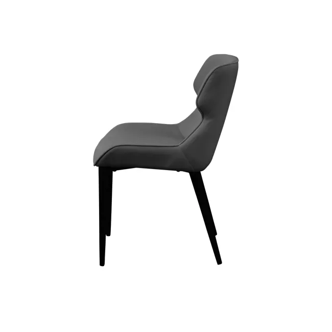 Santiago Dining Chair - Charcoal (Fabric) - 3 - Modern minimalist chair, sleek design, ergonomic shape, dark gray
