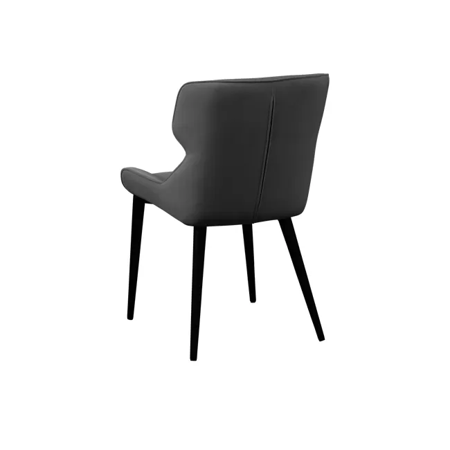 Santiago Dining Chair - Charcoal (Fabric) - 4 - Modern minimalist chair, sleek design, dark upholstery, comfortable seating