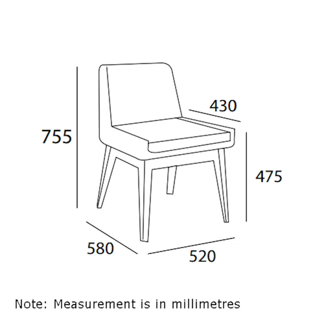Fabian Dining Chair - Cocoa, Seal (Fabric) - 7 - Modern chair design with sleek lines and minimalist aesthetics, Detailed