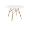 Oslo Round Dining Table 1.2m in White with 4 Oslo Chairs in White and Yellow - 1