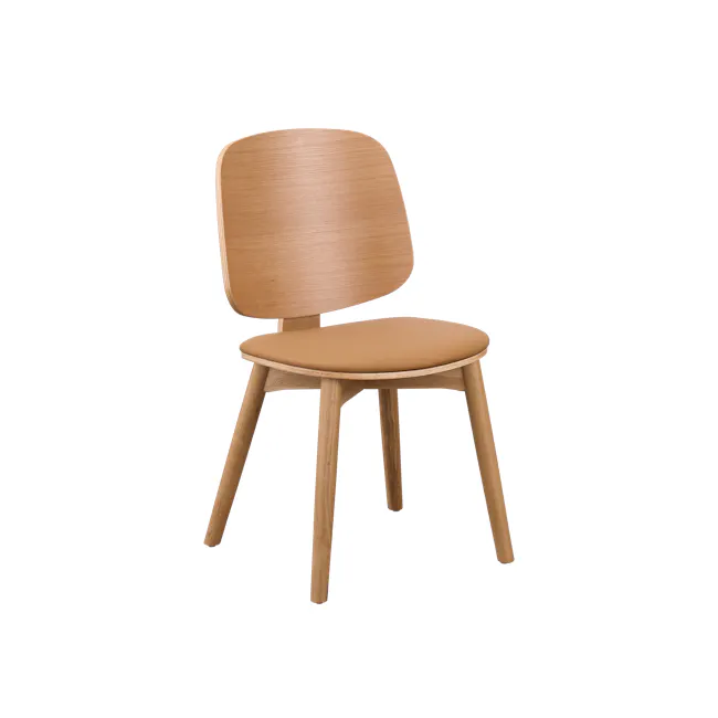 (As-is) Rena Chair - Oak, Tan (Faux Leather)