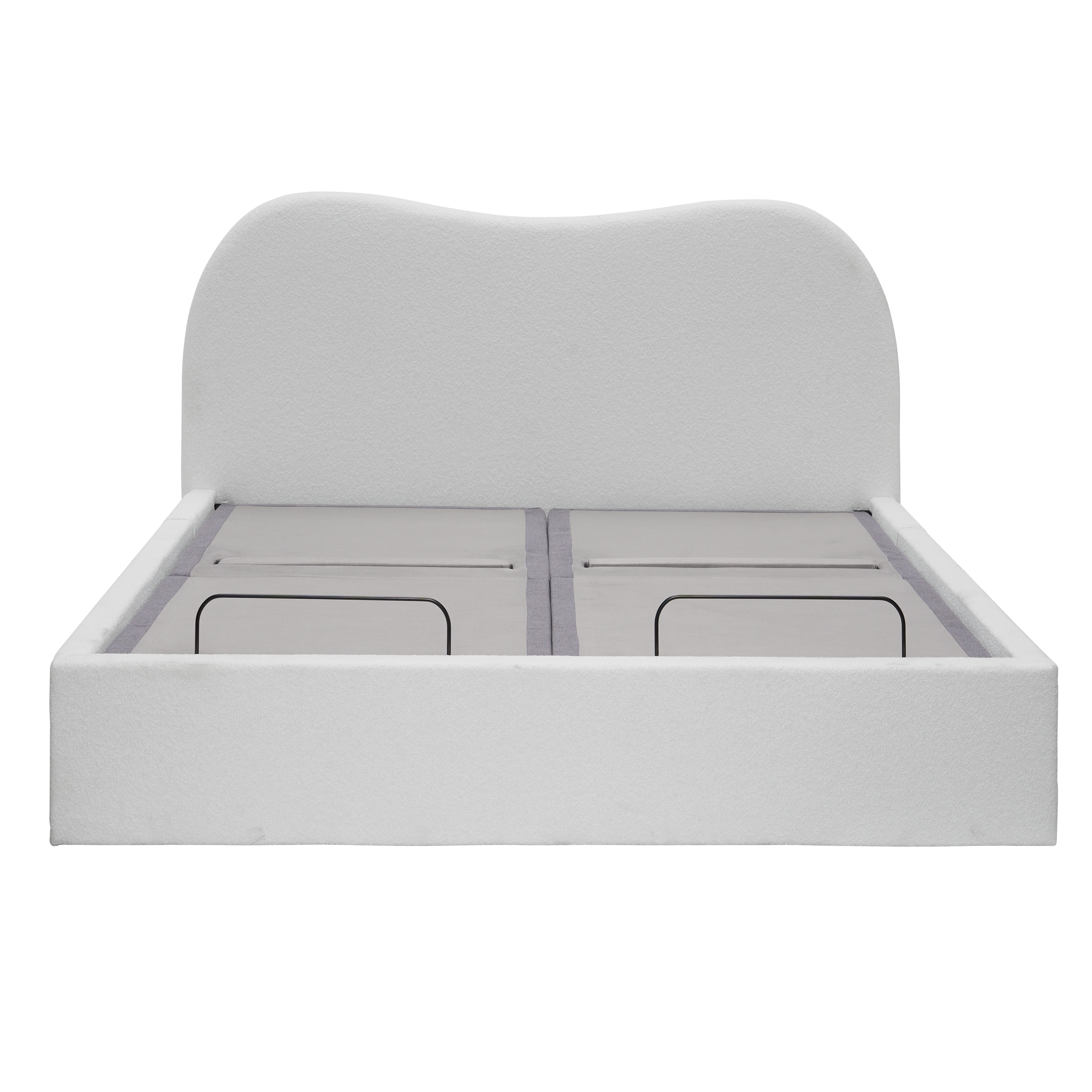Lyra King Bed - Grey Boucle (frame only)