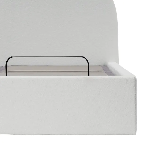 Lyra King Bed - Grey Boucle (frame only) - 3