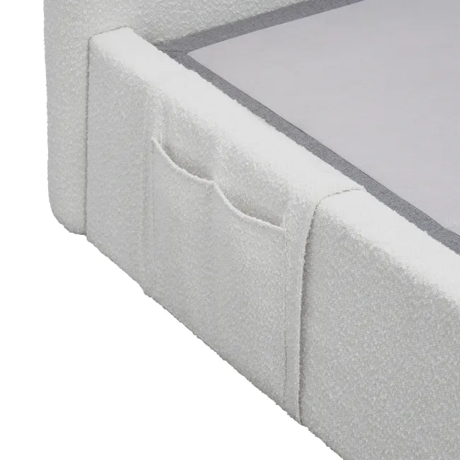 Lyra King Bed - Grey Boucle (frame only) - 6