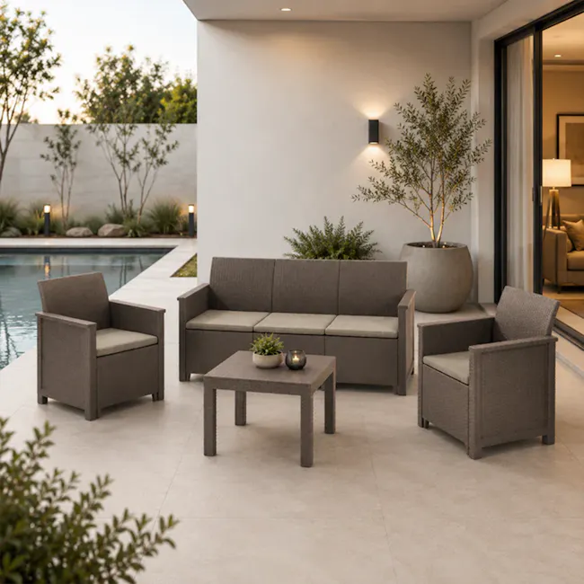 Elodie Sofa Set - Cappuccino - 4