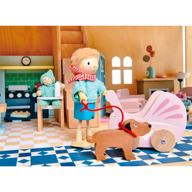 Tender Leaf Doll House - Mr Goodwood and His Dog - 4 - doll, toy, kitchen, dollhouse, toy figure, stuffed animal, toy dog