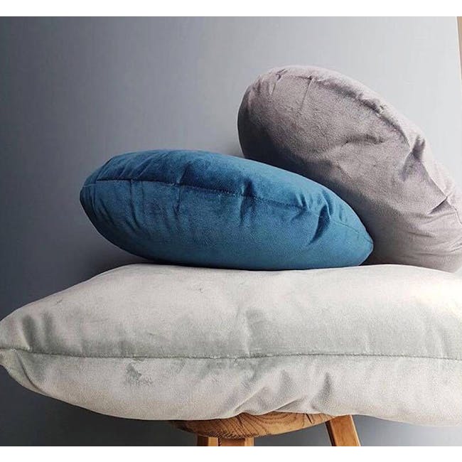 Mona Round Velvet Cushion - Royal Blue - 1