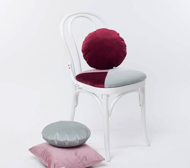 Mona Round Velvet Cushion - Royal Blue - 4