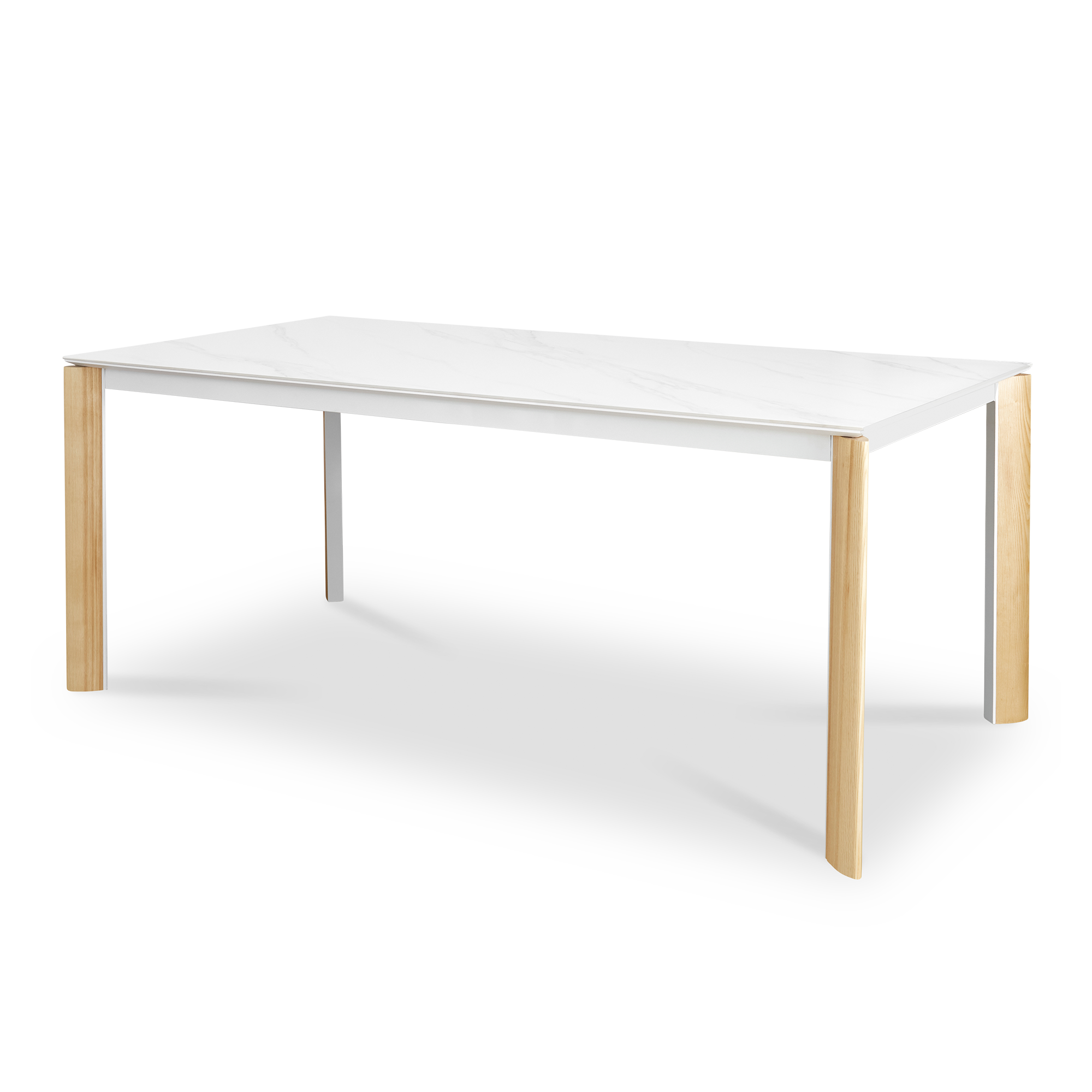 Nelson Dining Table 1.8m - White Marble (Sintered Stone)