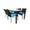 Boulevard Outdoor Dining Set with 4 Chair - Blue Cushion