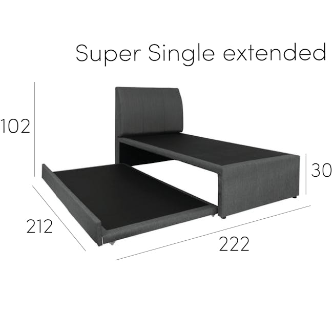 ESSENTIALS Super Single Trundle Bed - Khaki (Fabric) - 13
