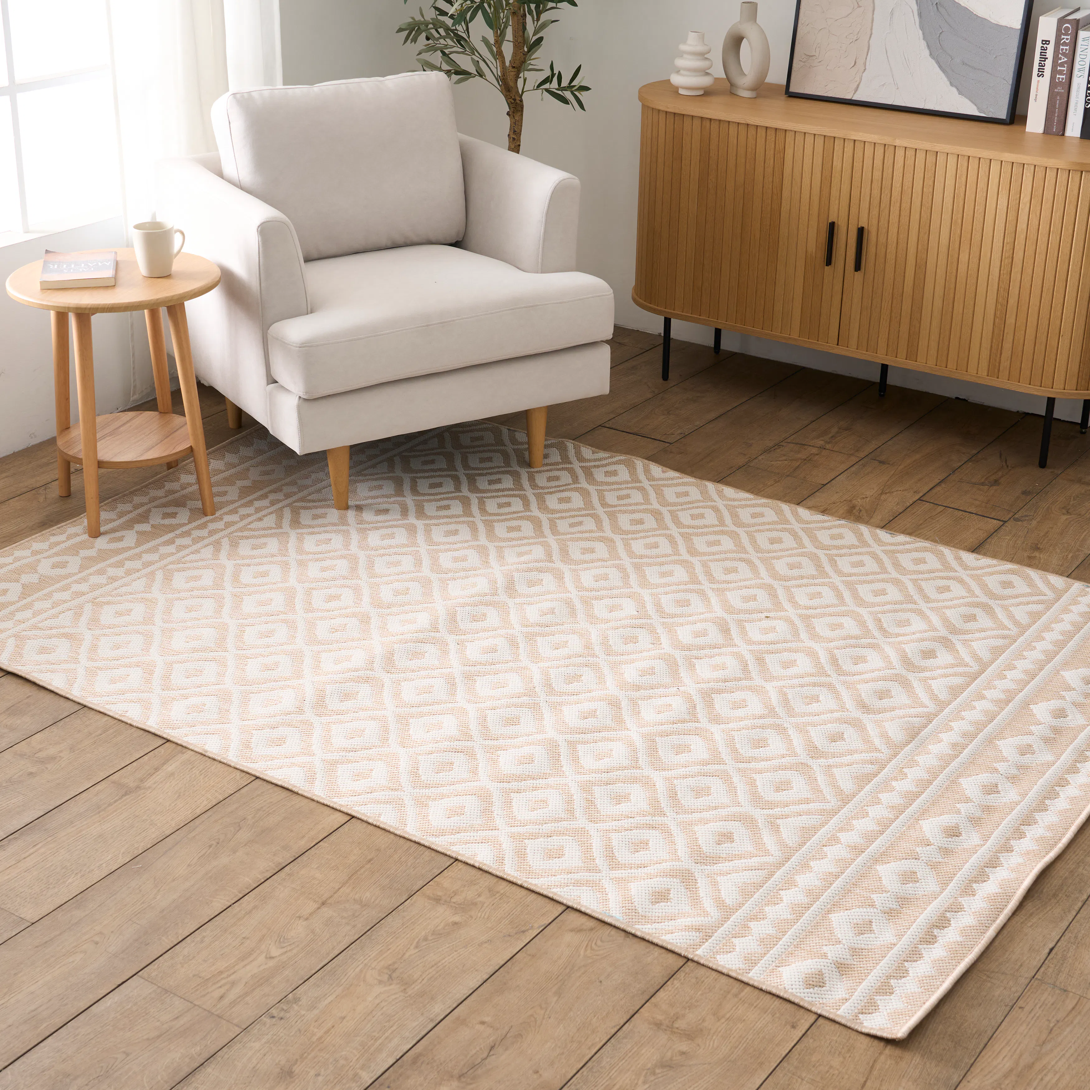 Crux Low Pile Rug - Ivory/Beige (2 Sizes) - 9