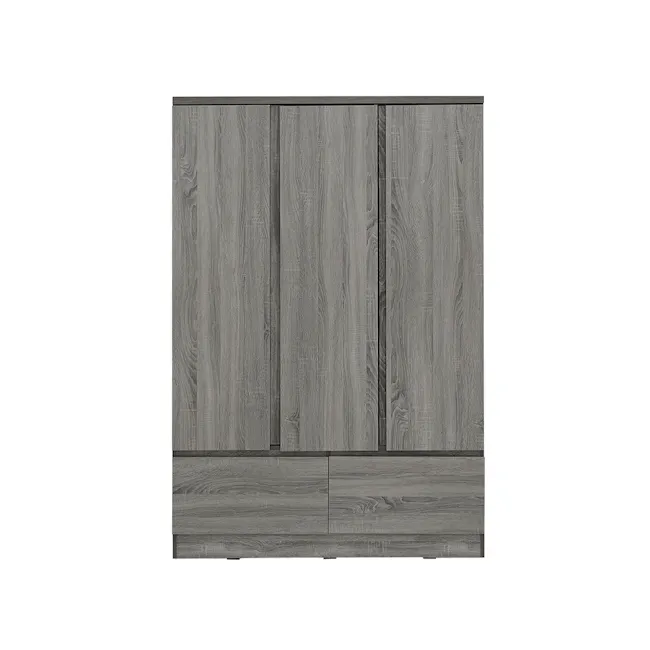 (As-is) Firoh 3 Door Wardrobe with 2 Drawers - Grey Ash - 1