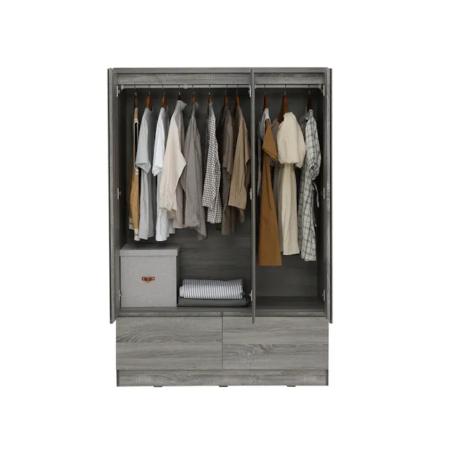 (As-is) Firoh 3 Door Wardrobe with 2 Drawers - Grey Ash - 11