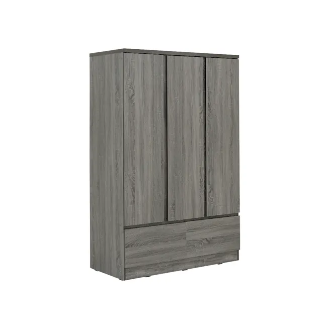(As-is) Firoh 3 Door Wardrobe with 2 Drawers - Grey Ash - 12