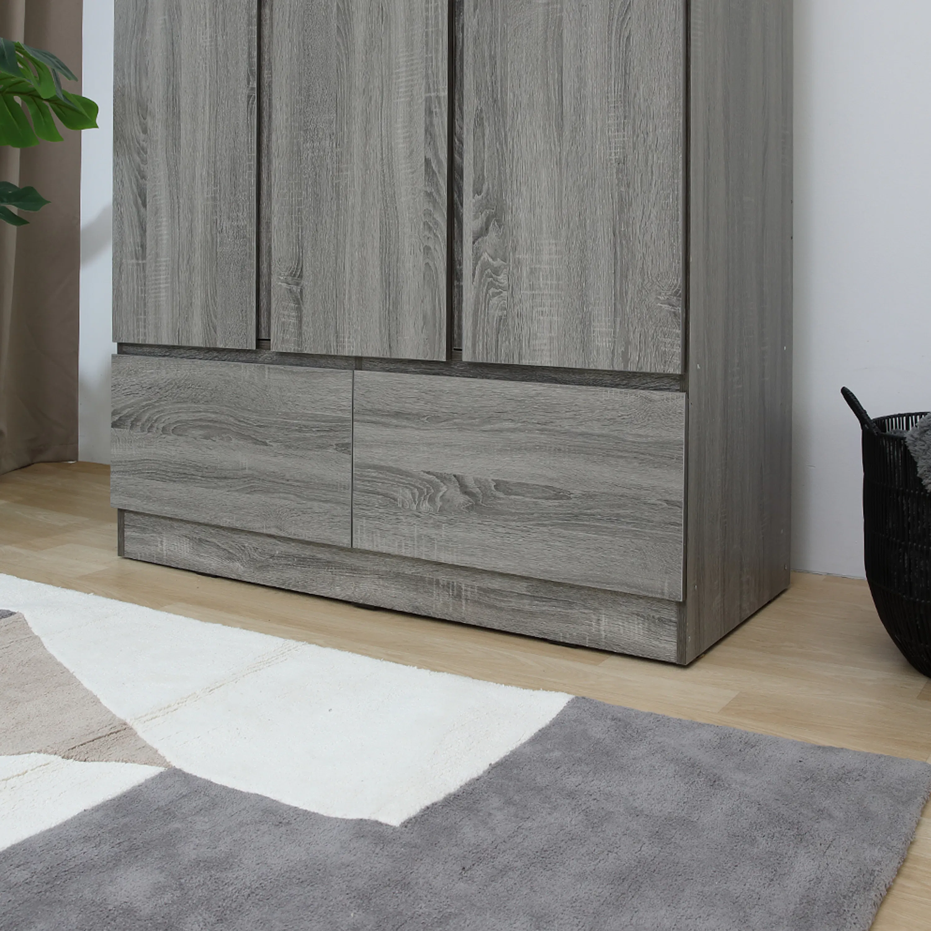 Firoh 3 Door Wardrobe with 2 Drawers - Grey Ash - 10