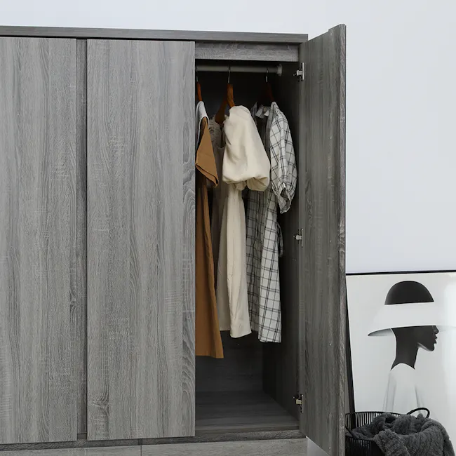 Firoh 3 Door Wardrobe with 2 Drawers - Grey Ash - 7