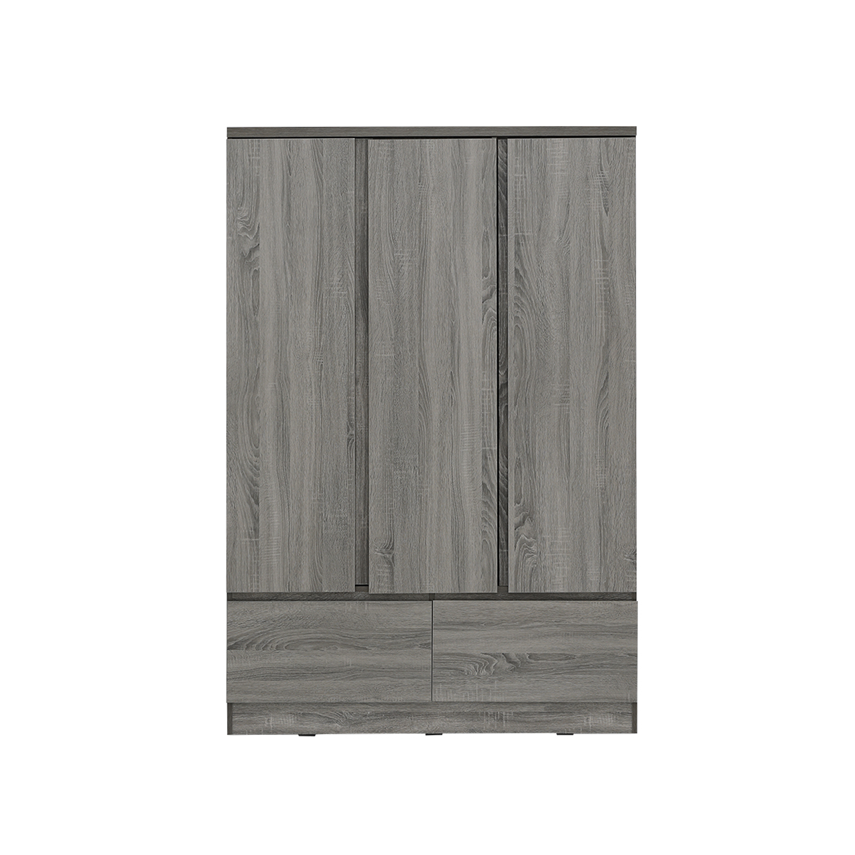 Firoh 3 Door Wardrobe with 2 Drawers - Grey Ash