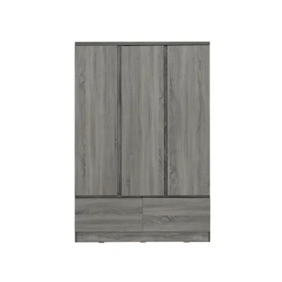 Firoh 3 Door Wardrobe with 2 Drawers - Grey Ash
