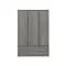 Firoh 3 Door Wardrobe with 2 Drawers - Grey Ash