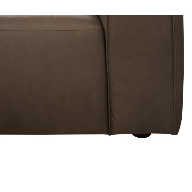 Antonio 3 Seater Sofa - Mocha Brown (Premium Aniline Leather) - 9 - Brown leather sofa upholstery, high-quality brown