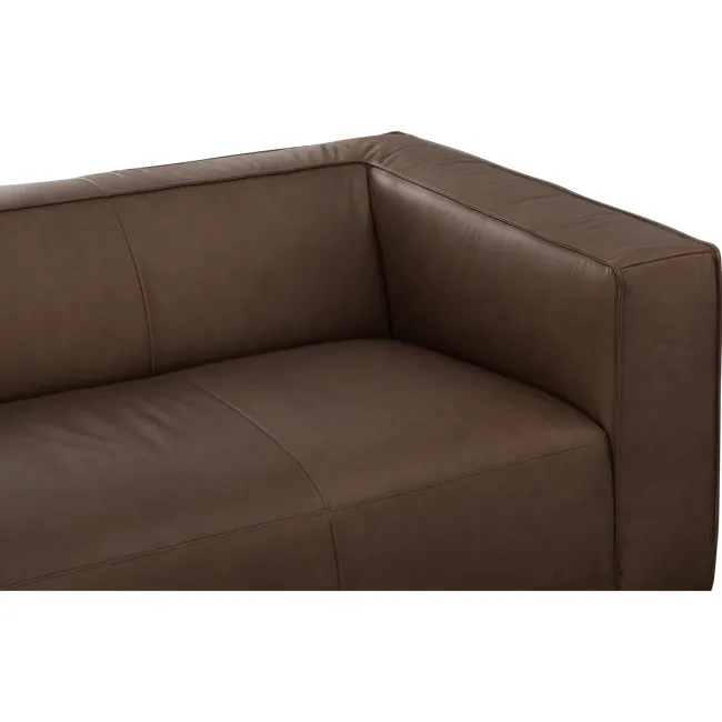 Antonio 3 Seater Sofa - Mocha Brown (Premium Aniline Leather) - 7 - Leather sofa, brown leather, modern design, comfortable