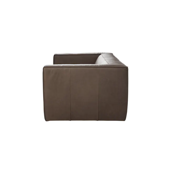 Antonio 3 Seater Sofa - Mocha Brown (Premium Aniline Leather) - 4 - Brown leather sofa, minimalist design, modern decor