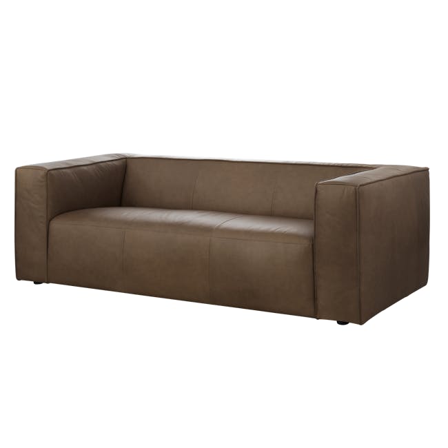 Antonio 3 Seater Sofa - Mocha Brown (Premium Aniline Leather) - 2