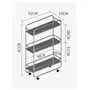 Ferra 3-Tier Narrow Trolley (Stainless Steel) - 7