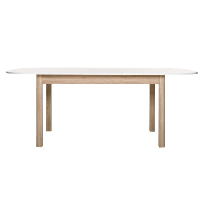 Irma Extendable Table 1.6m-2m - White, Oak - 5
