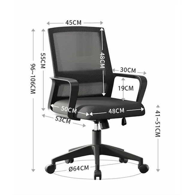 Kingsley Mid Back Mesh Office Chair - White - 11